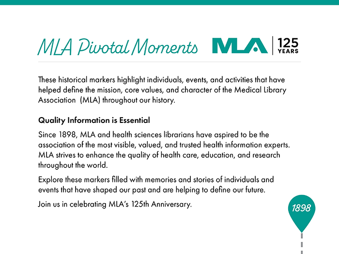 Description of MLA historical markers on display at MLA | SLA '23.