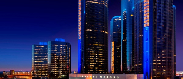 Detroit Marriott Renaissance Center, night view