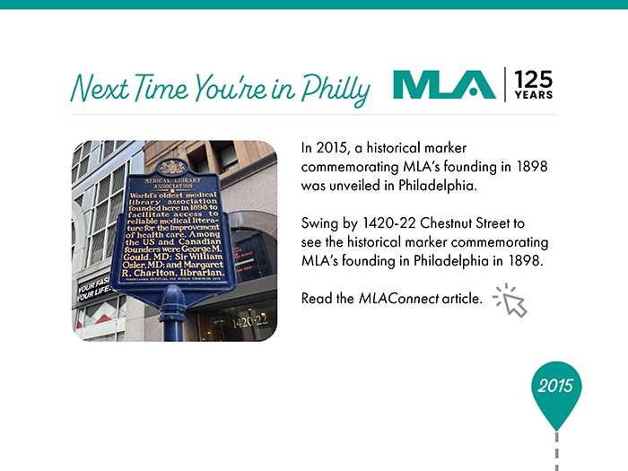 Description of Philadelphia historical marker about the founding of MLA.